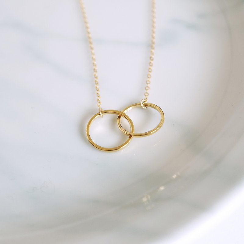 14K Gold Filled Linked Loops Necklace - Necklaces - Other Metals Gold