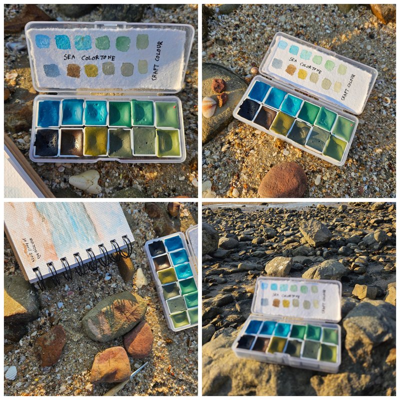 Natural watercolor set sea color tone - 插畫/繪畫/寫字 - 石頭 