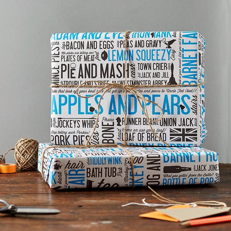 English egg wrapping East London proverb - Gift Wrapping & Boxes - Paper Blue