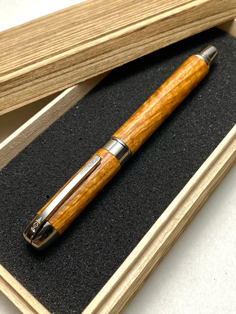 3952 Old Goat - Dapeng Bay Huanghuali Wood High Definition Highlight Edition Calligraphy Tip Fountain Pen - ปากกาหมึกซึม - วัสดุอื่นๆ 