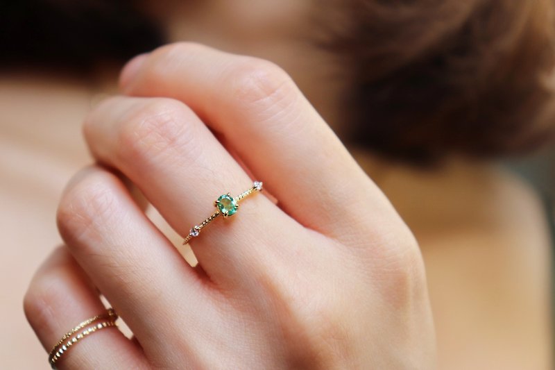 [Hua Lin akari] engraved little princess ring / spot - แหวนทั่วไป - เพชร สีทอง