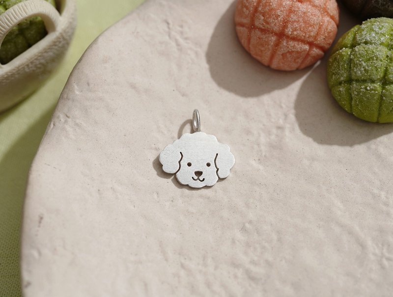 ni.kou sterling silver poodle animal puppy necklace/pendant/earrings - สร้อยคอ - โลหะ 