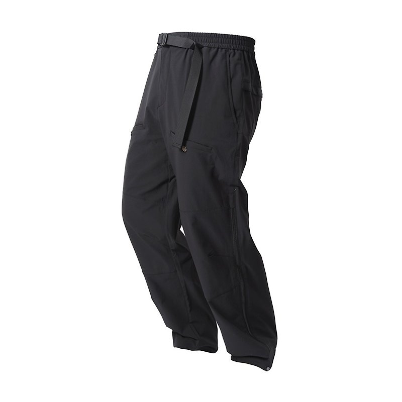 Functional paratrooper pants with side zipper for outdoor casual loose straight multi-pocket outdoor trousers - Men's Pants - Other Materials Black