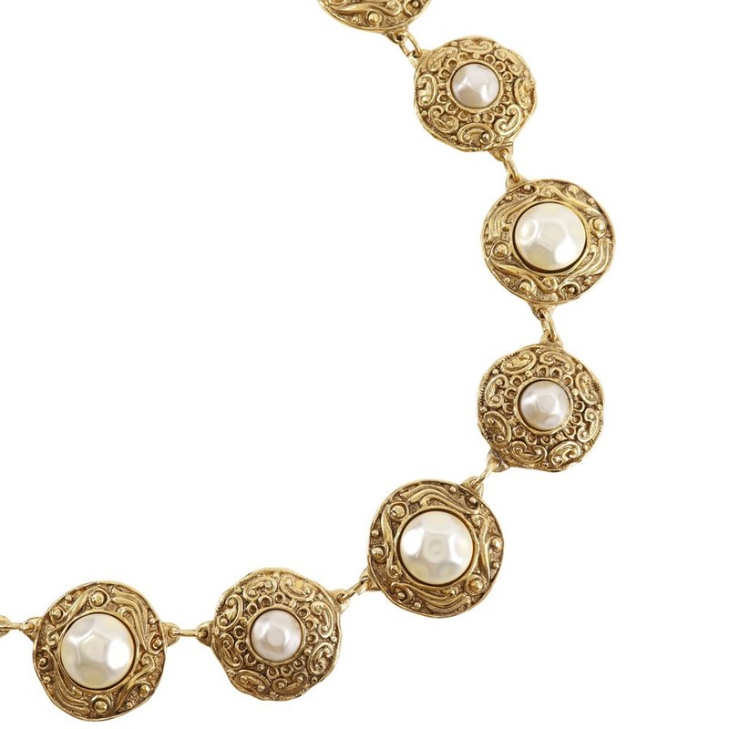 【日本直送】シャネル CHANEL ネックレス ヴィンテージ 金メッキ×フェイクパール 約138.3g レディース【中古】 - 項鍊 - 其他金屬 金色