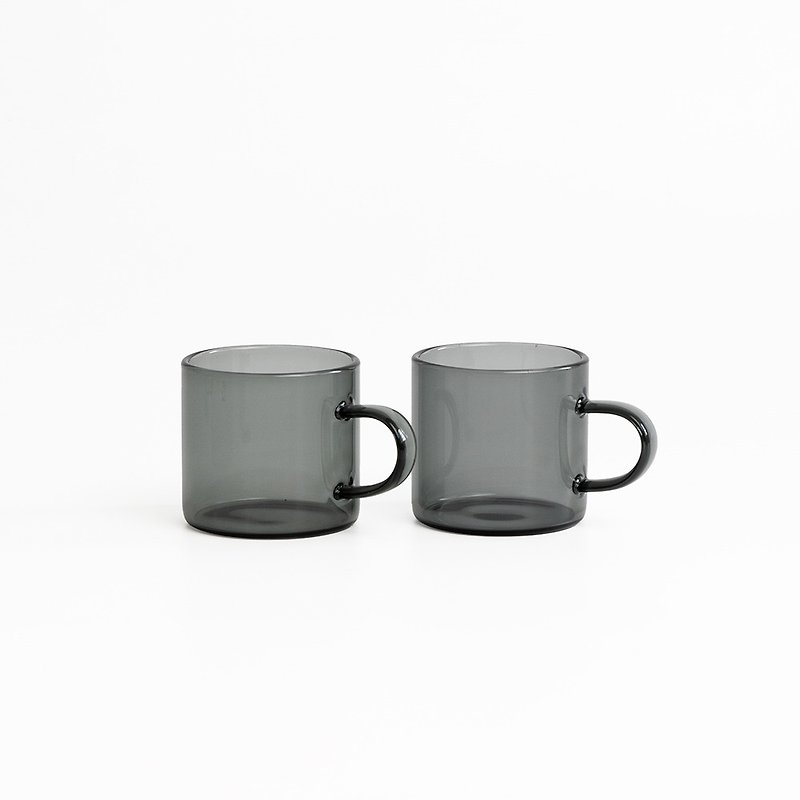 matrix mini heat-resistant glass mug 2 pack 80ml black/transparent - แก้วมัค/แก้วกาแฟ - แก้ว 