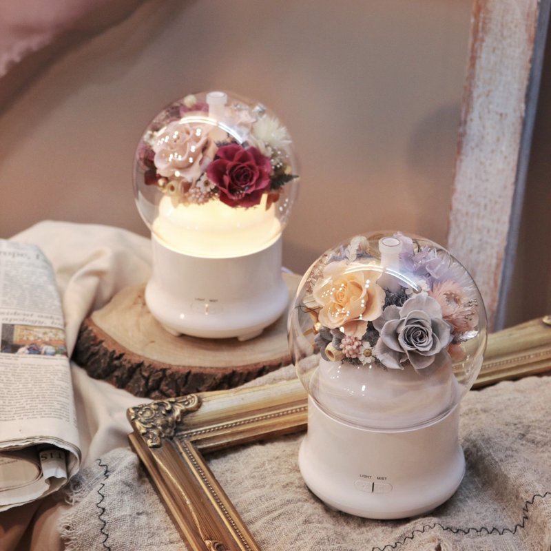 [Meet Forever] 2 Preserved Rose Night Light Aroma Diffusers in 16 Styles, Customizable Gift with Box - เครื่องใช้ไฟฟ้าขนาดเล็กอื่นๆ - พืช/ดอกไม้ 
