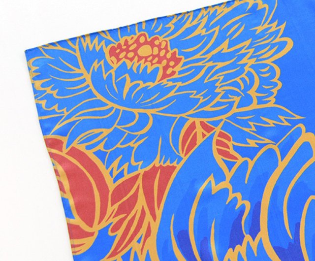 シルクスカーフ - Blue Peony - ショップ Ki-Yan Stuzio