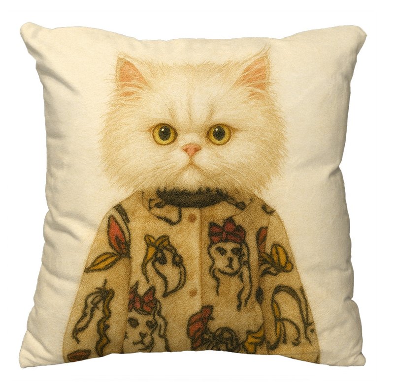 The Neko Ladies時尚貓咪抱枕 │ 復古貓 - 枕頭/抱枕 - 棉．麻 多色