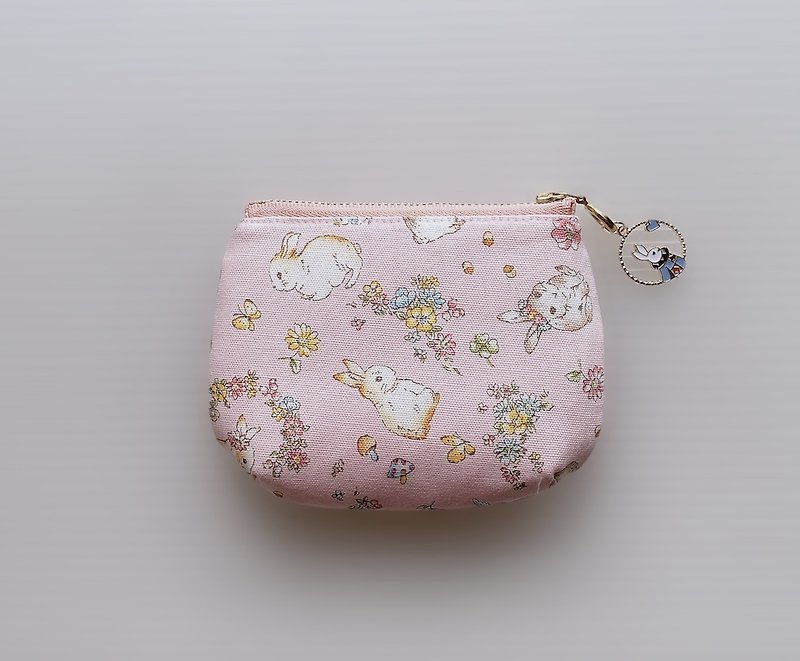 Cute bunny coin purse. makeup pouch - Coin Purses - Cotton & Hemp Pink
