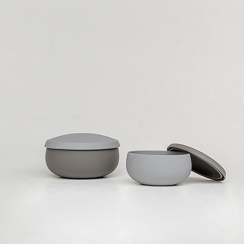 100% Silicone Sustainable Tableware / Double Set / Smoky gray - ถ้วยชาม - ซิลิคอน 