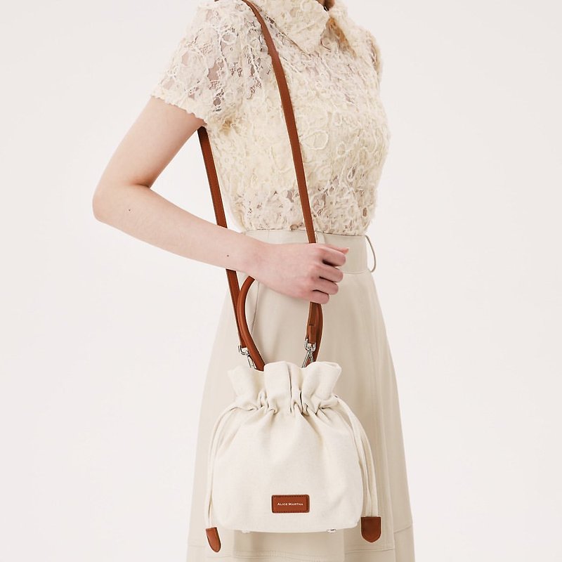 Alice Martha BORI Small Bucket Bag-Jet Black - Messenger Bags & Sling Bags - Faux Leather White