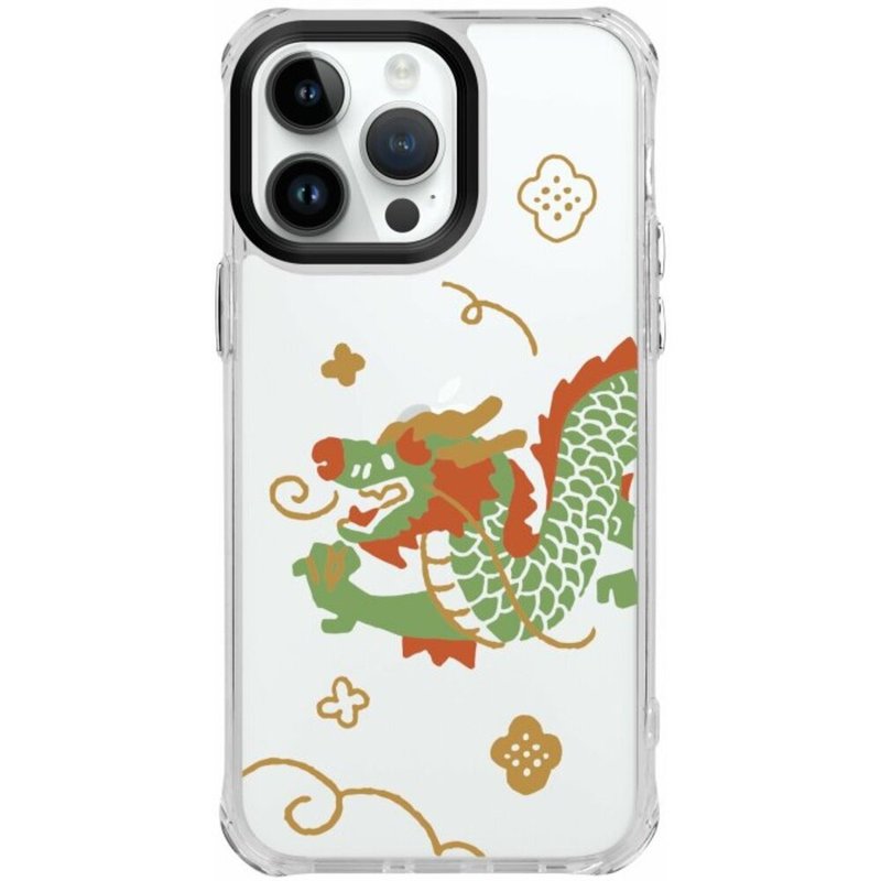 【現貨】印花樂聯名手機殼-透明防摔保護殼/祥龍迎春/福氣紅 - 手機殼/手機套 - 其他材質 紅色