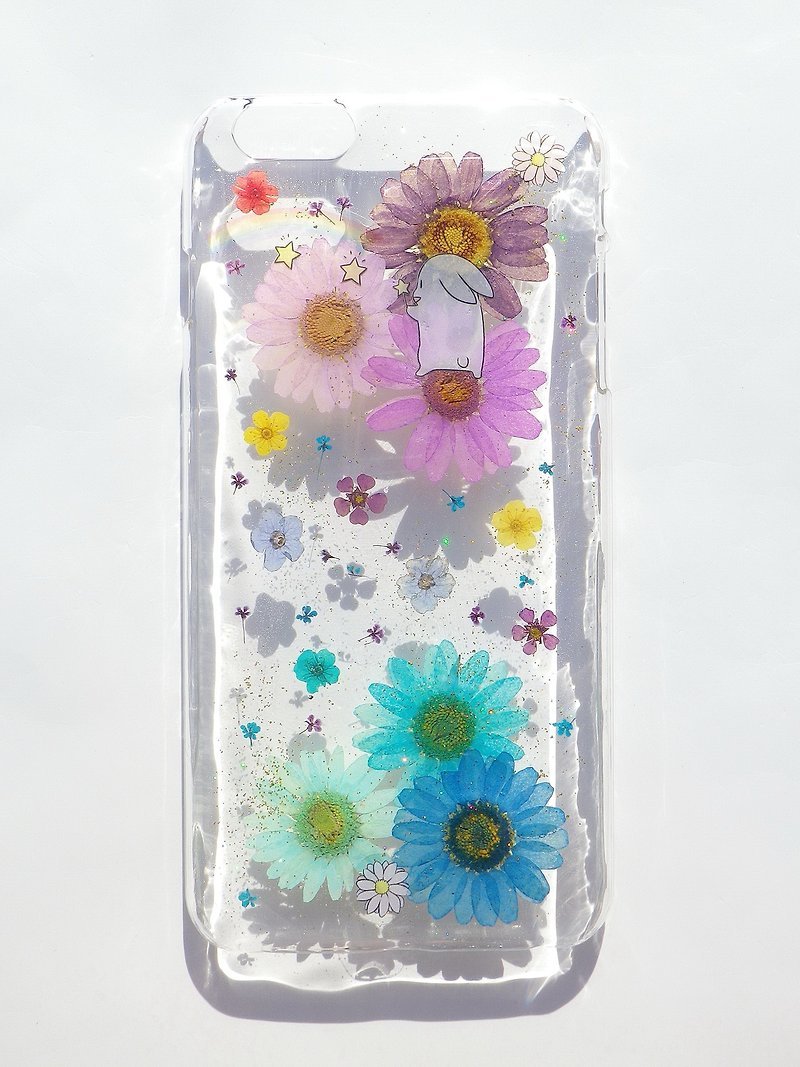 Pressed flowers phone case, iphone 6 plus, iPhone 7, The rainbow - เคส/ซองมือถือ - กระดาษ 