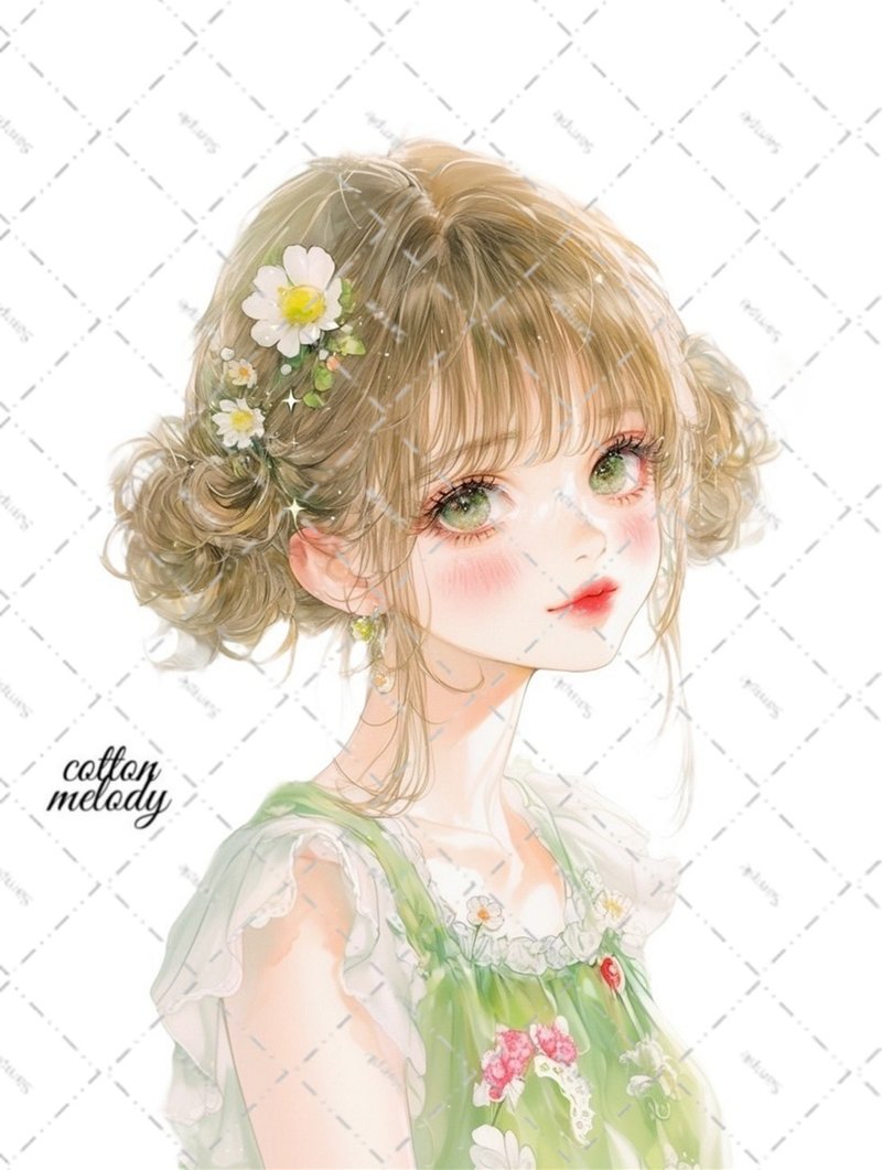 original sticker no.5611 人物ステッカー オリジナルステッカー 人物ステッカー 女の子ステッカー オリジナル人物ステッカー - 貼紙 - 紙 