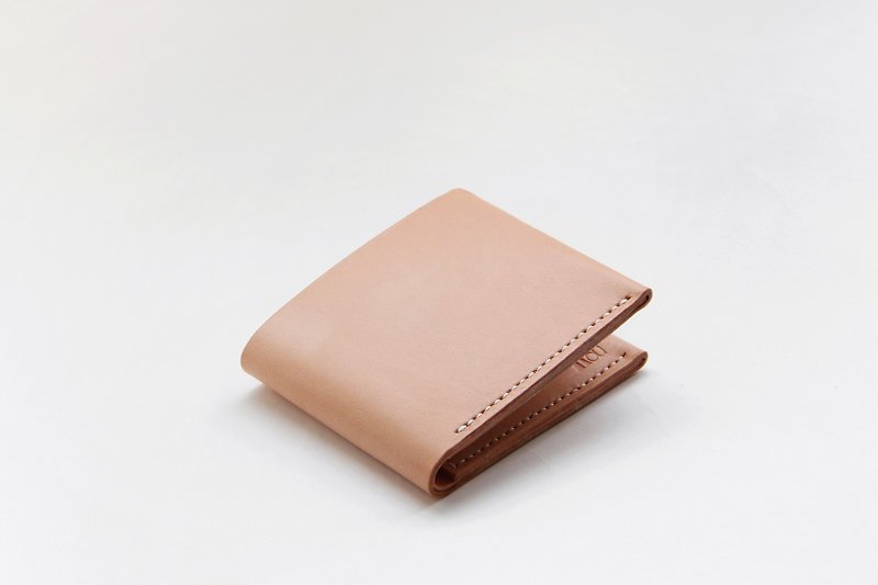 Handmade Handcrafted Vegetable tanned Leather Wallet – Natural - กระเป๋าสตางค์ - หนังแท้ สีนำ้ตาล