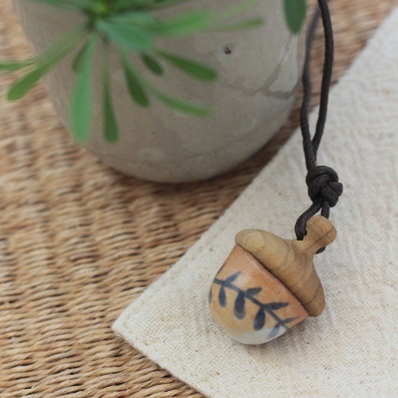 acorn mini pendant - Necklaces - Pottery Orange