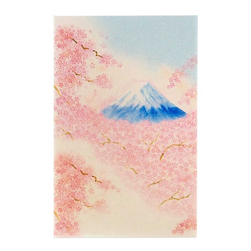 櫻花富士山珍珠和紙【Hallmark-卡片 經典和風/多用途】 - 心意卡/卡片 - 紙 粉紅色