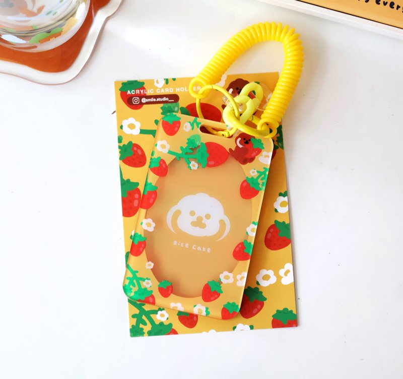 Rice Cake Puppy in Spring Card Holder - ที่ใส่บัตรคล้องคอ - พลาสติก สีส้ม