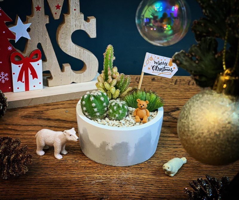 【24h出貨.超療癒桌上型造景】多肉奇幻樂園渲染水泥盆 送小動物 - 植物/盆栽/盆景 - 水泥 灰色