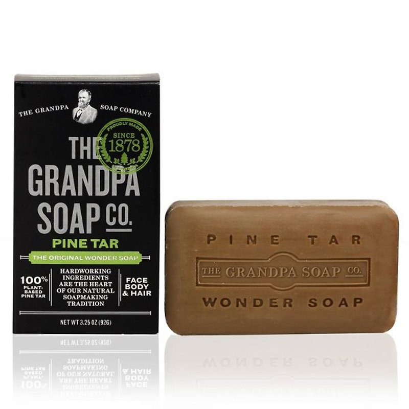 (盒損品)Grandpa 神奇爺爺 神奇妙松焦油護膚皂 3.25 oz - 肥皂/手工皂 - 其他材質 黑色