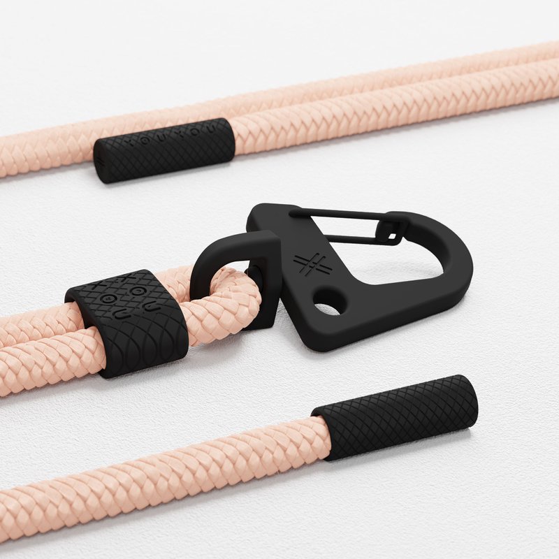 XOUXOU Phone Carabiner Rope - Powder Pink - อุปกรณ์เสริมอื่น ๆ - ไนลอน สึชมพู