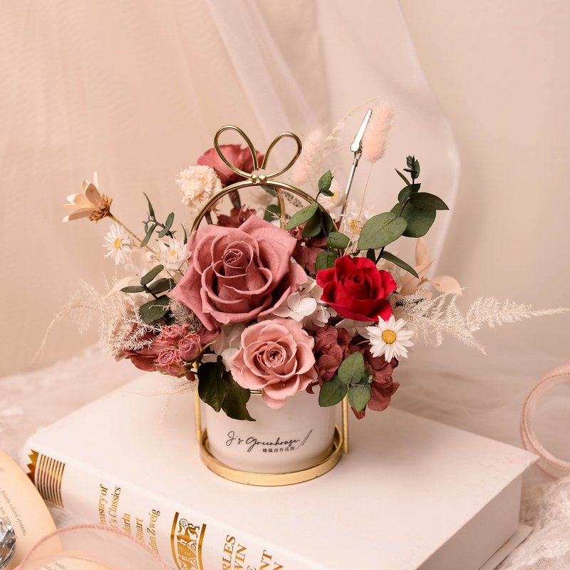 [Encounter] Preserved flowers dried flowers opening gifts new home promotion bow table flowers / 3 types in total - ช่อดอกไม้แห้ง - พืช/ดอกไม้ สึชมพู