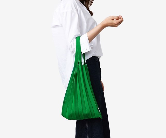 PLEATS MAMA Knit Pleats_Tote (Green) - Shop NOTAG - Handbags 