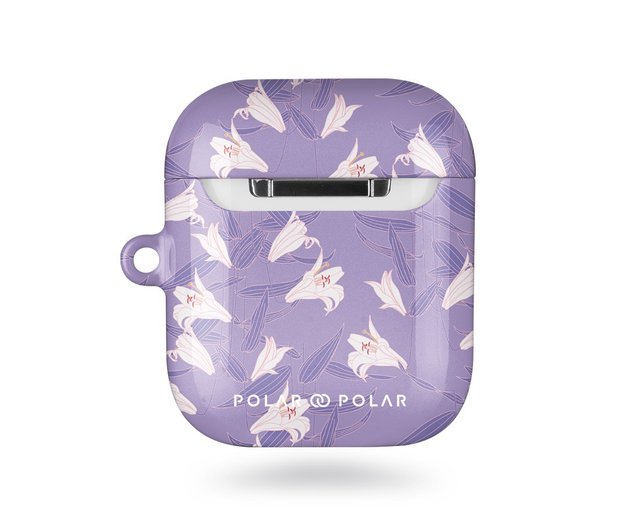 AirPods本体 ラベンダー色 絶妙な”くすみ”ラベンダーパープルのAirPods Pro用レザーケース