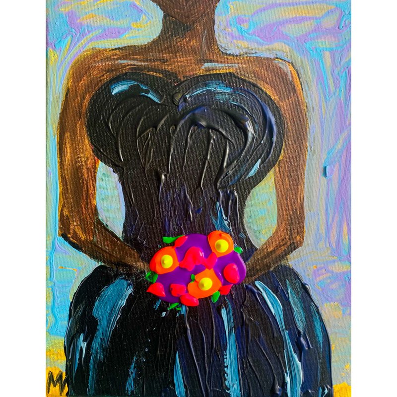 African American Woman Painting Black Queen Original Art by MargaryShopUSA - Other - Acrylic Multicolor