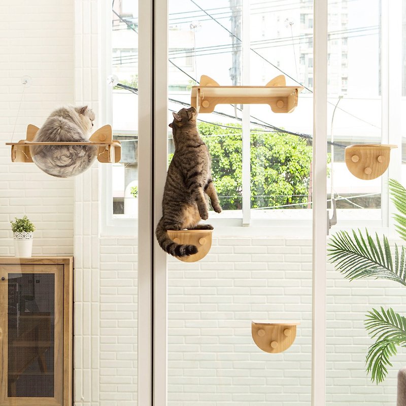 [mysig Cat Sky Walk] Flagship Cat Paradise 5 is included in the hanging type/window and wall dual-use/perspective zero blind angle - อุปกรณ์แมว - ไม้ 