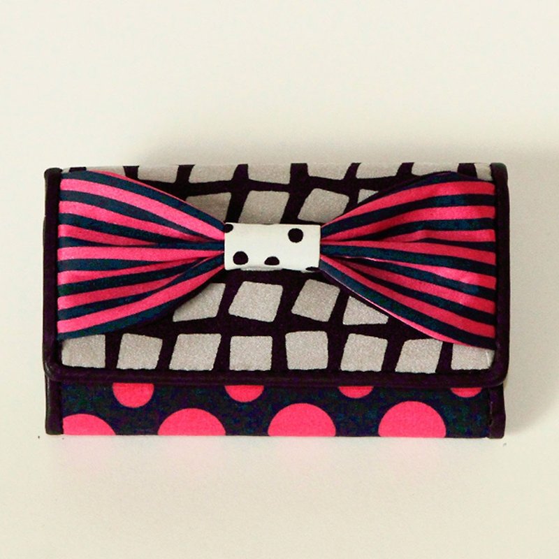 key holder wallet pink ribbon Assistant Director dots borders stripes - Keychains - Other Materials Pink
