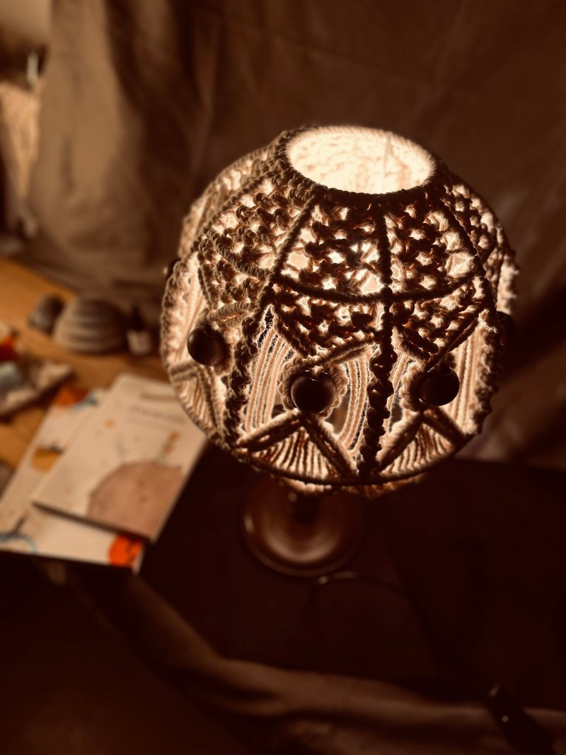 【Vintage timeless lamp】復古經典時光檯燈 台灣製造純棉繩編織 - 燈具/燈飾 - 棉．麻 白色