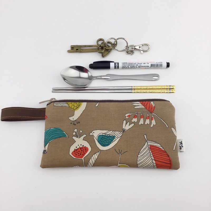 Flowers and Birds - Mobile Phone Bags / Pencil Cases / Universal Bags - Pencil Cases - Cotton & Hemp 
