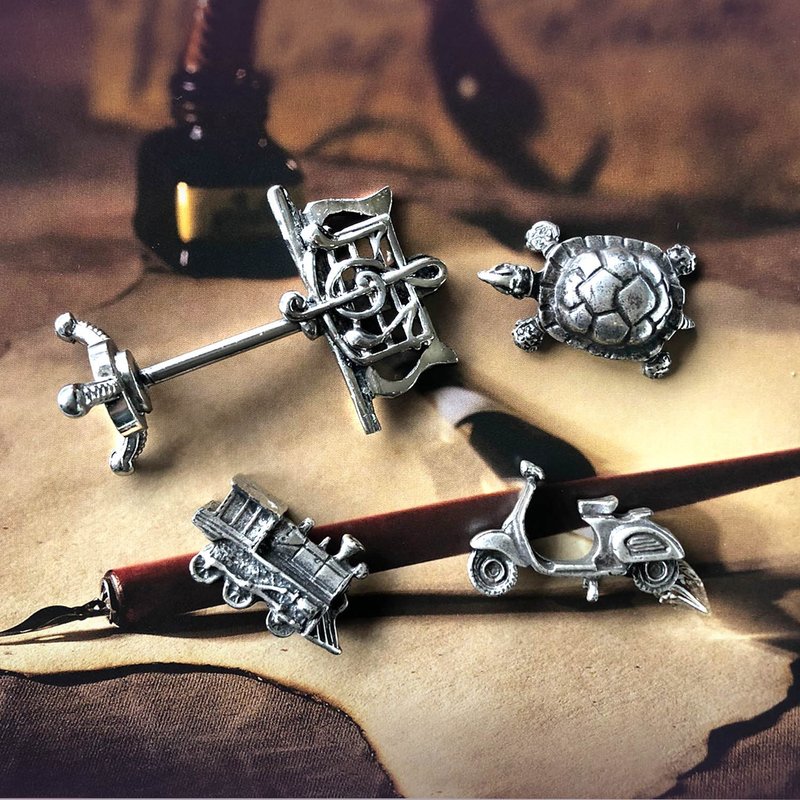 RUBINATO-錫製小飾品/譜架/烏龜/火車/機車 - 擺飾/家飾品 - 其他金屬 銀色