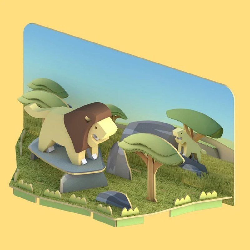Halftoys Animal 獅子STEAM教育玩具 - 擺飾/家飾品 - 塑膠 黃色
