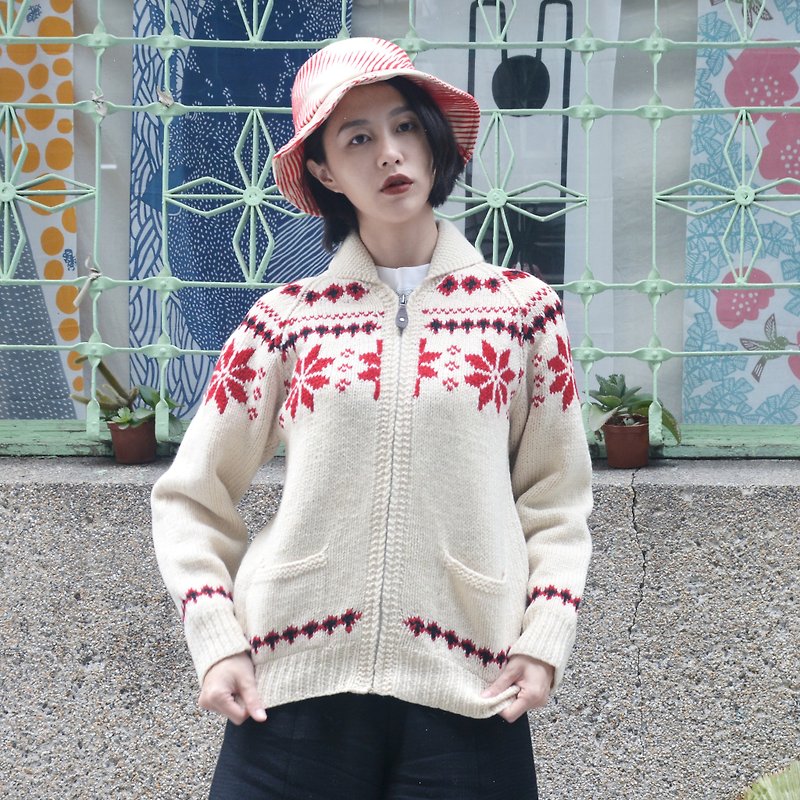 Nordic snow | vintage sweater coat - สเวตเตอร์ผู้หญิง - วัสดุอื่นๆ 