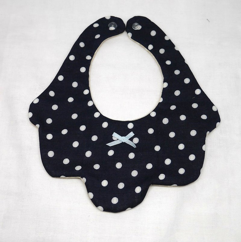 Japanese Handmade gauze Baby Bib - ผ้ากันเปื้อน - ผ้าฝ้าย/ผ้าลินิน สีน้ำเงิน
