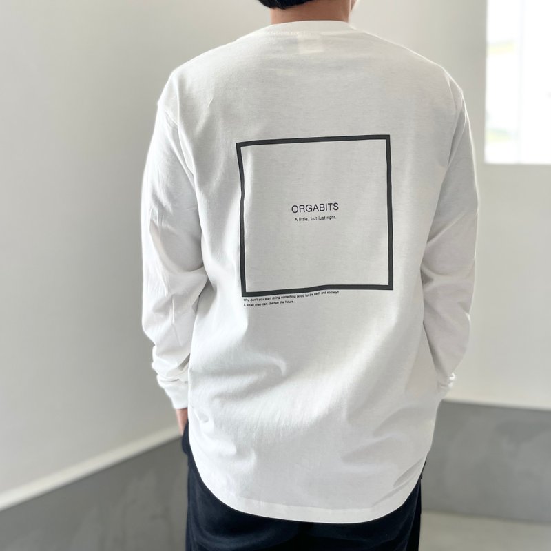オーガニックコットン ロングスリーブTシャツ ユニセックス 4色展開 【オフホワイト】 - 女 T 恤 - 棉．麻 白色