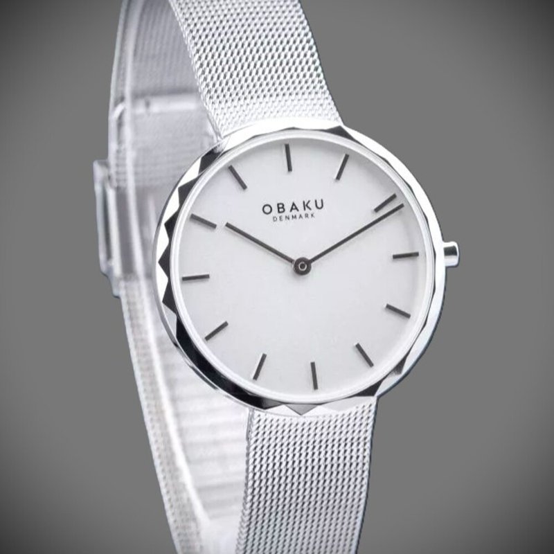 OBAKU 知性美學米蘭時尚腕錶-極光銀(V252LXCIMC) - 女錶 - 不鏽鋼 銀色
