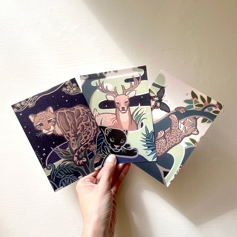 【Direction of the Heart】Leopard Cat/Deer/Clouded Leopard/Taiwan Ecology - Cards & Postcards - Paper Multicolor