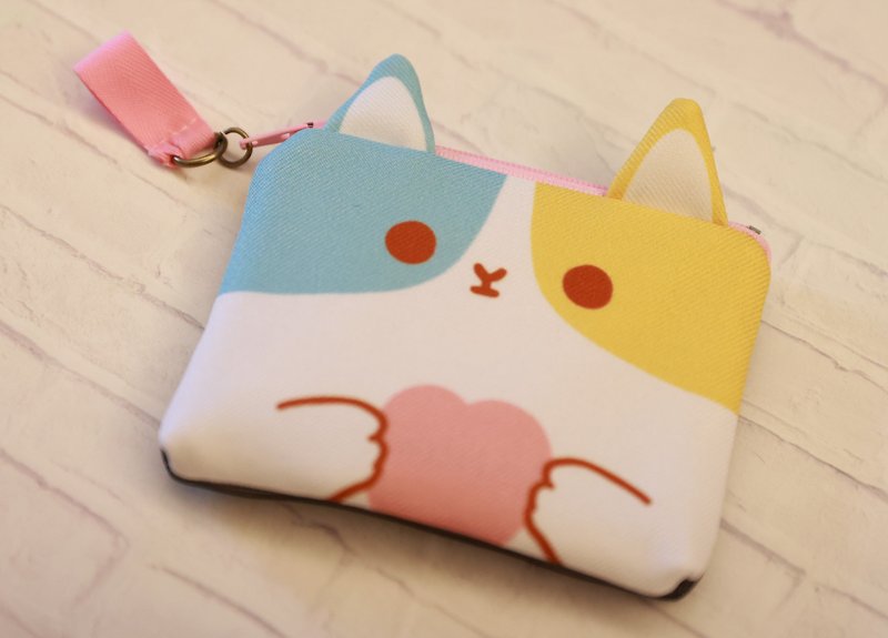 Small V Shaped Animal Coin Purse - Color Jumping Love Cat - Coin Purses - Other Materials 