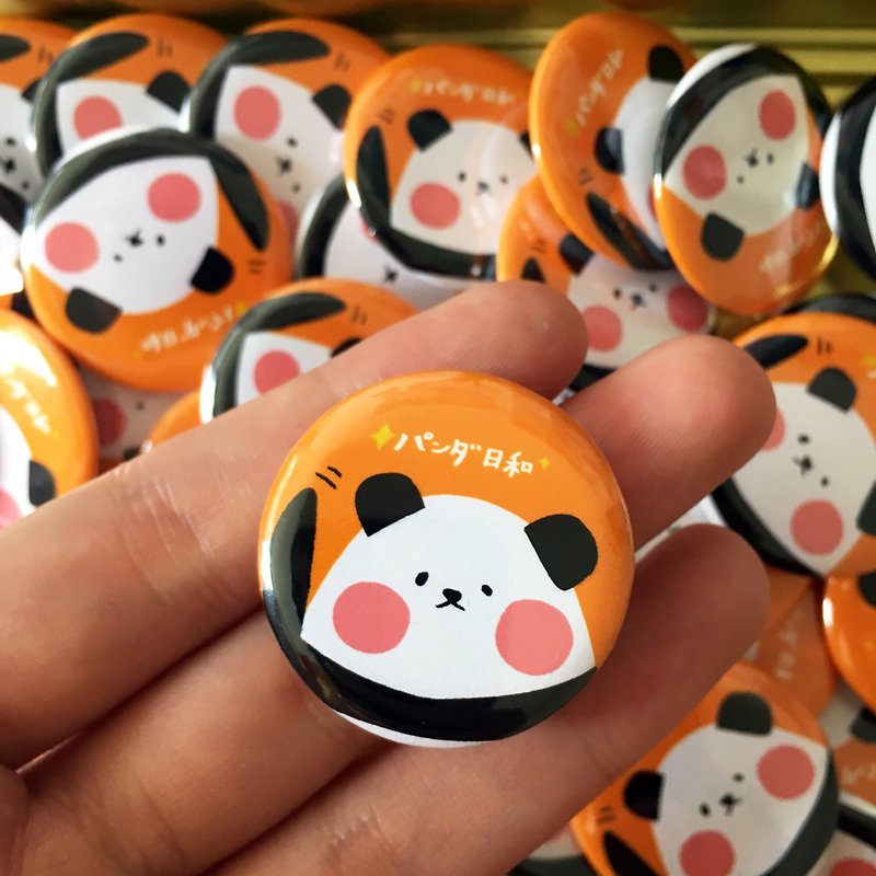 Hello Panda Pins - Badges & Pins - Plastic Orange