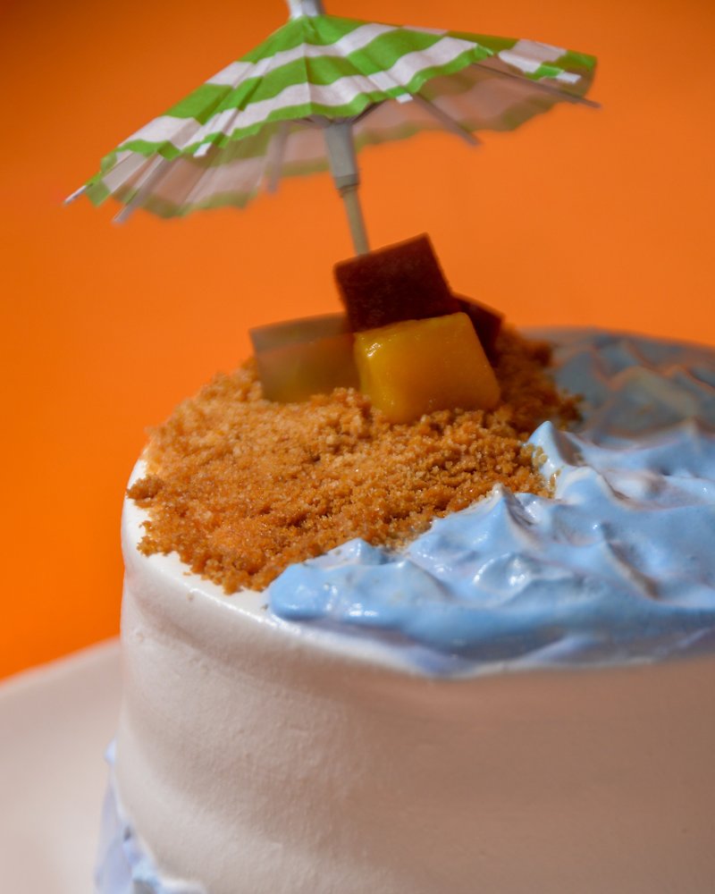 【in-store pickup】vegan mango & coconut cake - seaside - เค้กและของหวาน - อาหารสด สีน้ำเงิน