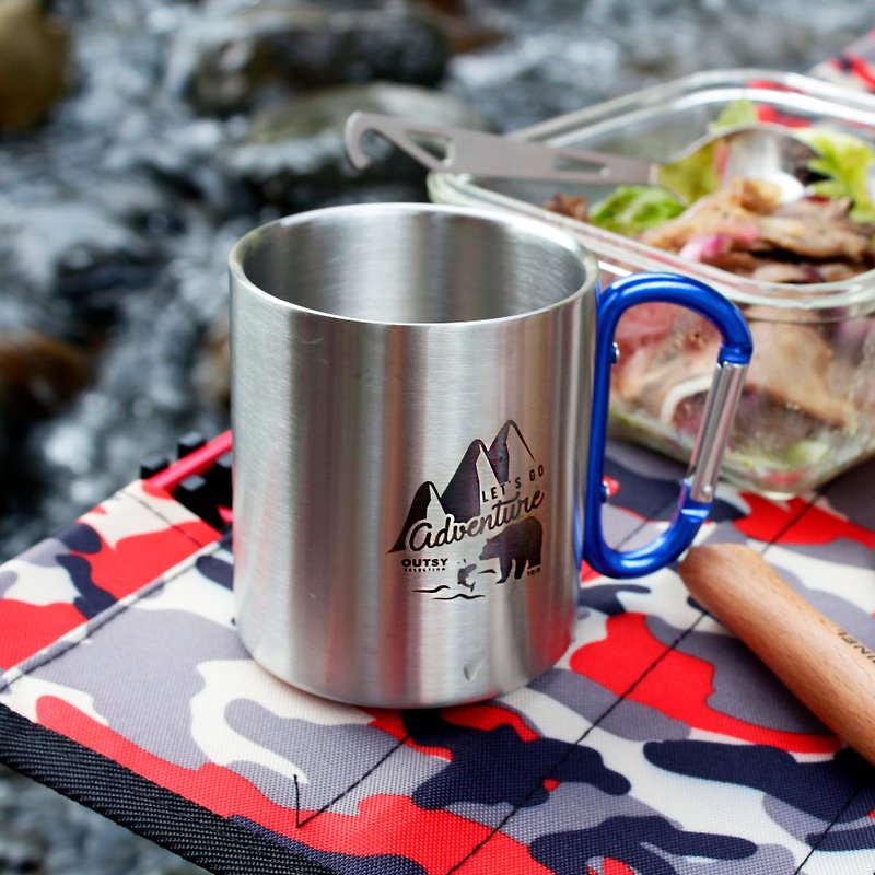 Wilderness grizzly double insulated stainless steel cup deep sea blue - กระติกน้ำ - โลหะ สีเงิน