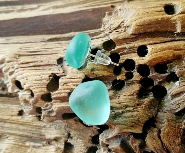 Sea glass on sale earrings studs