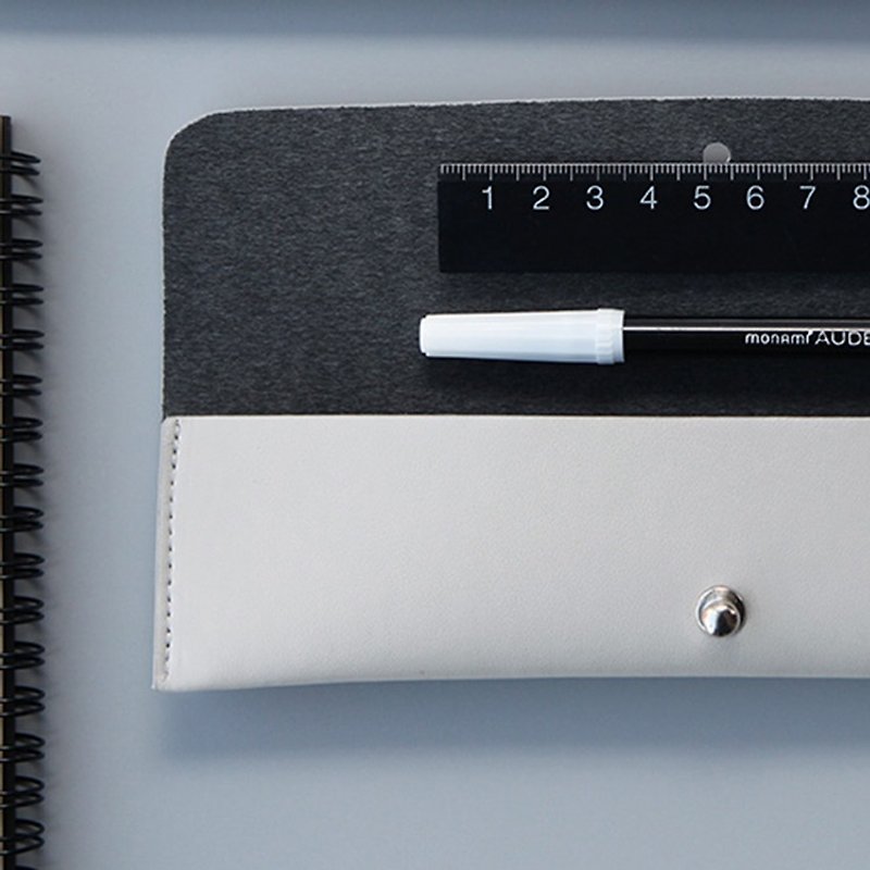 Korea ithinkso MILD PEN CASE leather mini storage pencil case_ L.Gray - กล่องดินสอ/ถุงดินสอ - หนังแท้ สีเทา