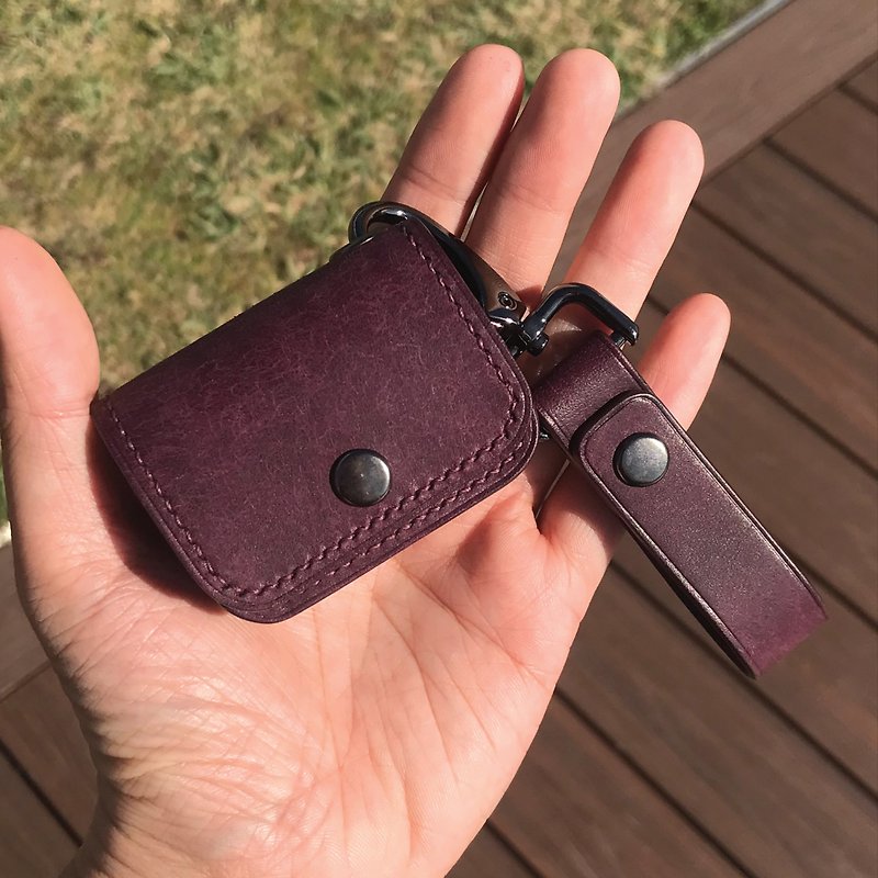 【AirPods Case】Purple Pueblo | 1/2/Pro/3 | Handmade Leather in Hong Kong - Headphones & Earbuds Storage - Genuine Leather Purple