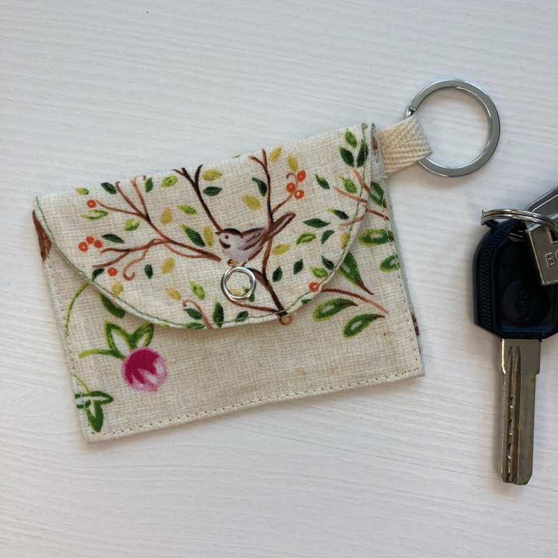 Card holder with button 9 cm x 6.5 cm - 名片夾/名片盒 - 棉．麻 黃色