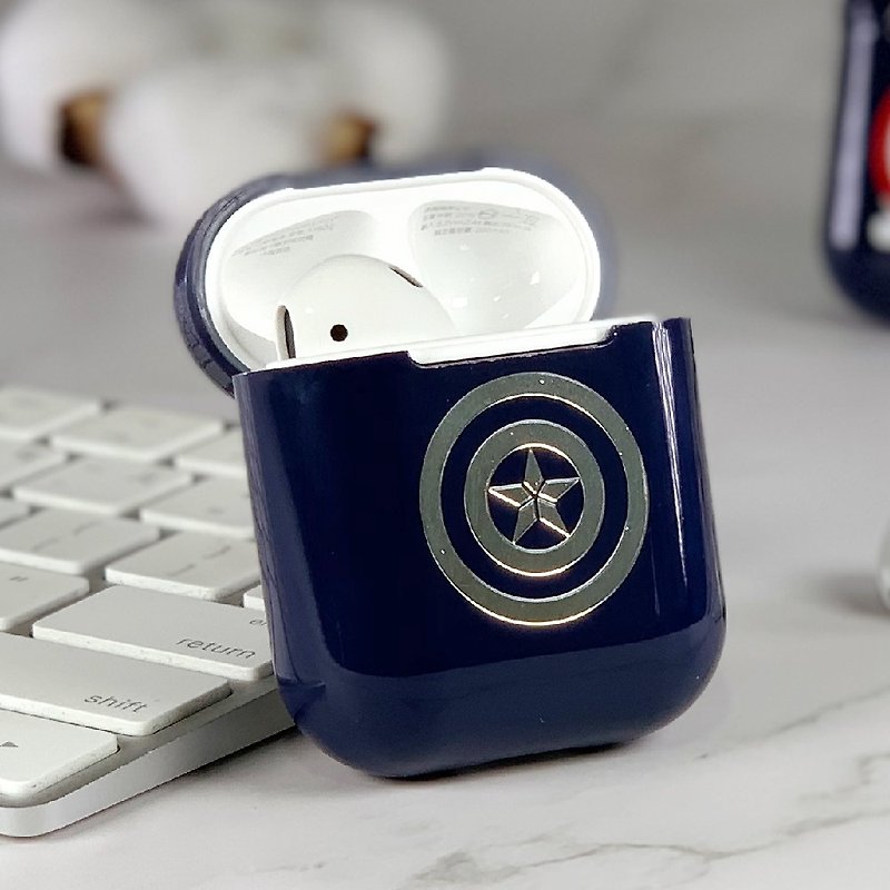 【Hong Man】Marvel Captain American airpods case-silver - Gadgets - Plastic Blue