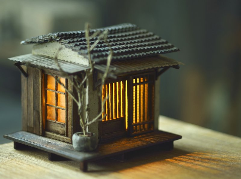 Cement Old House Creation--Japanese Style Cottage - โคมไฟ - ปูน สีนำ้ตาล